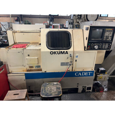 Used Okuma CNC Lathe Model Cadet LNC8 with bar feed